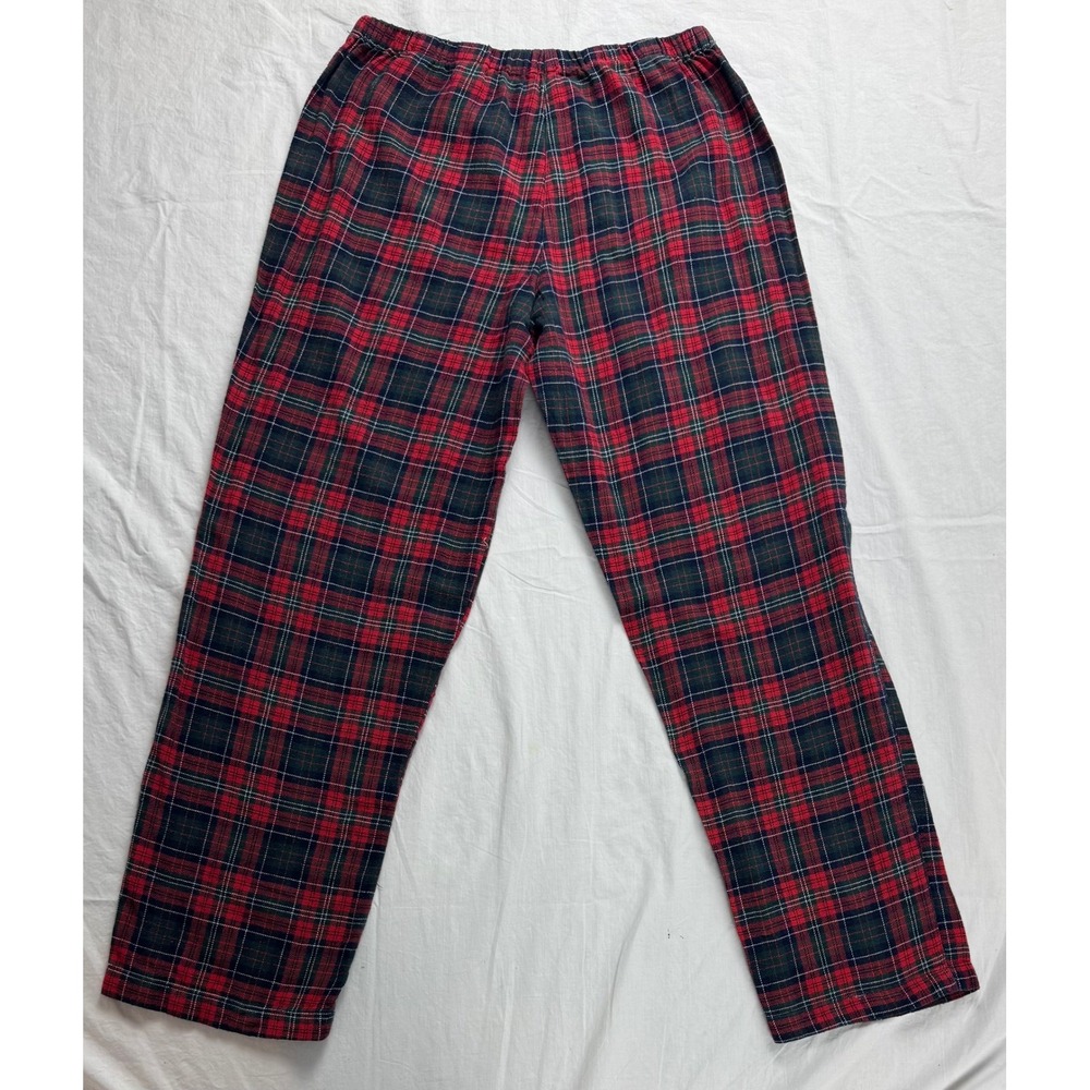 Lauren Ralph Lauren Plaid Pajama Set Women Small Red Green Classic Sleepwear PJ - Picture 16 of 16
